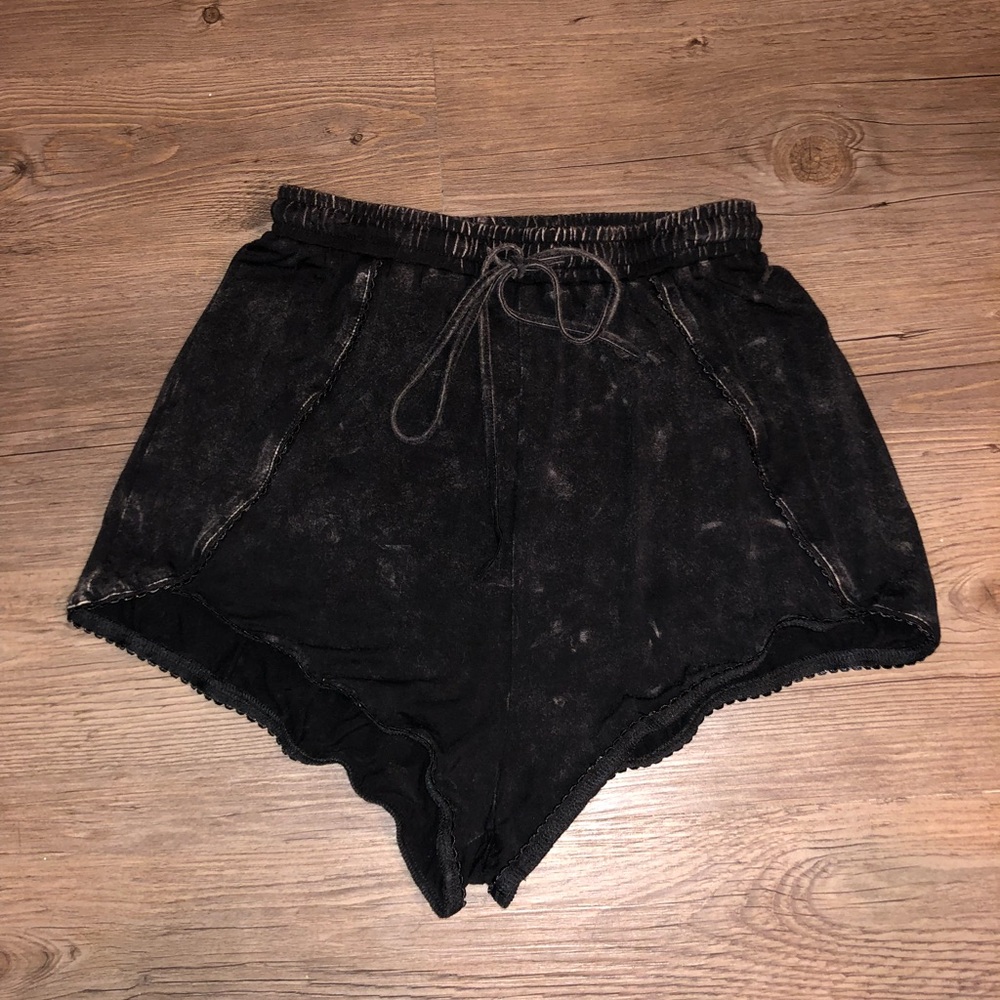 POL BLACK LOUNGE SHORTS